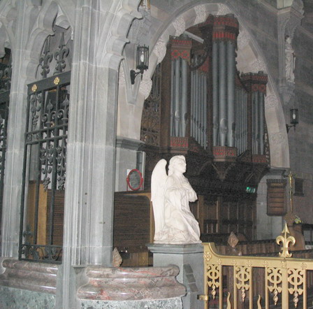 Location of organ console at St Peter's, Shaldon